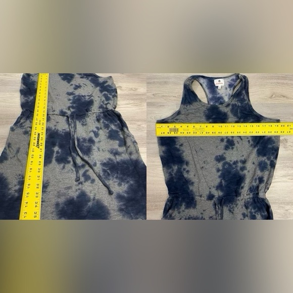 Sundry Blue & Gray Sleeveless Racerback Oversized Tie Waist Tank Dress Size 4 - Picture 14 of 16